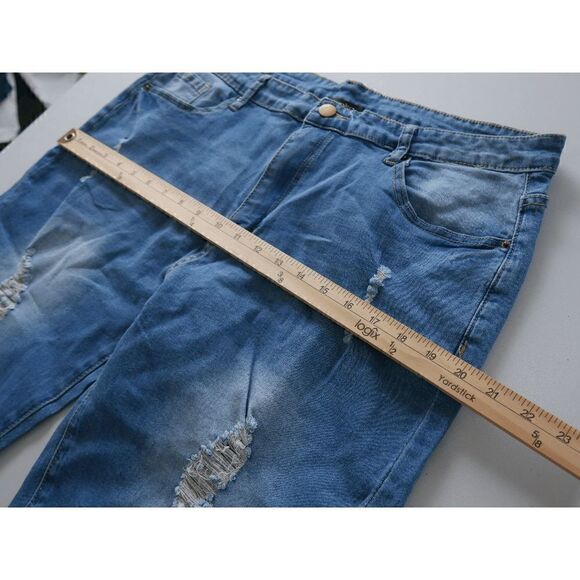 Blue Faded Denim Bermuda Shorts M - Picture 5 of 10